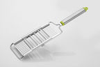 Multipurpose kitchen tool for slicing and grating various foods.