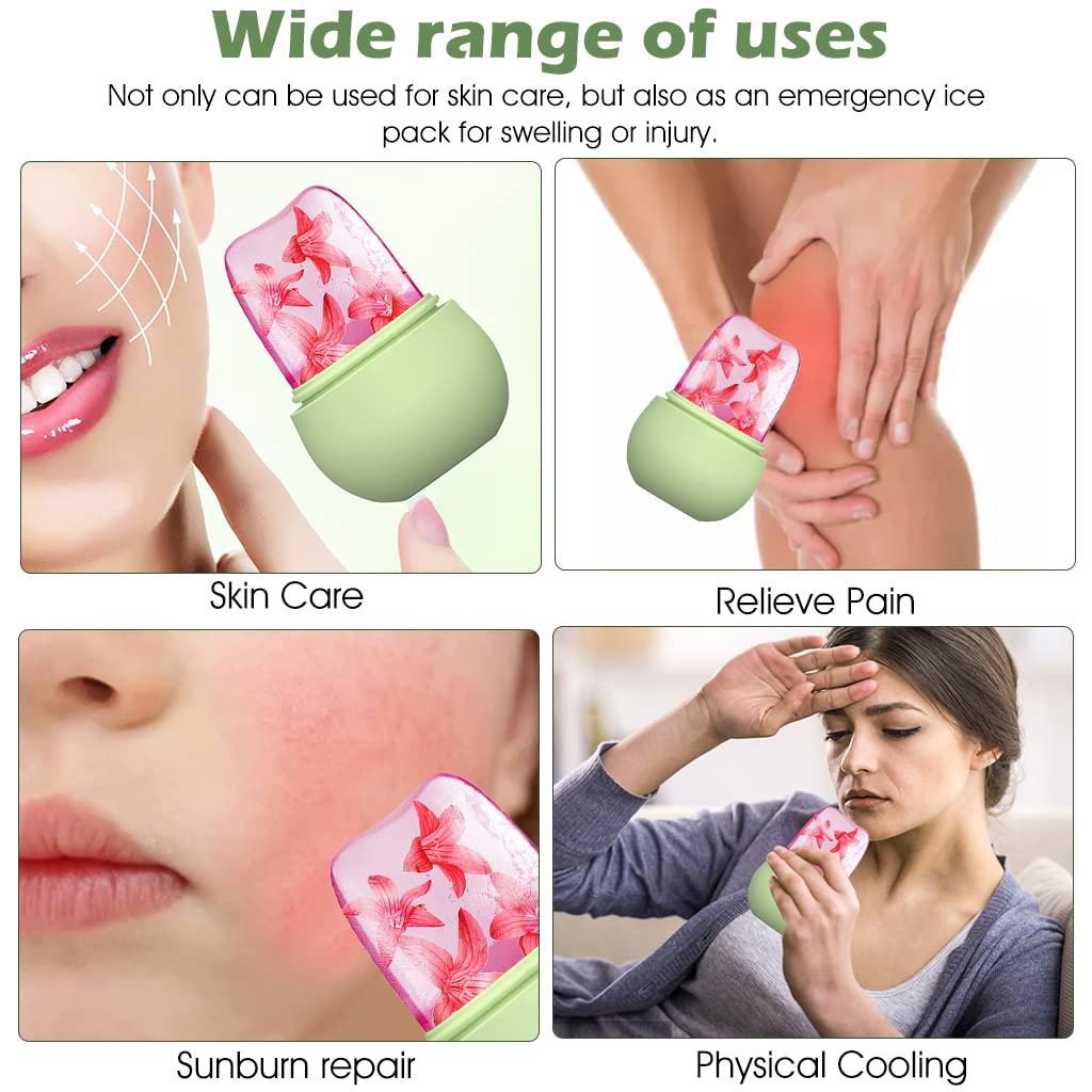 Hand holding the easy grip silicone face roller against a white background.