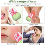 Hand holding the easy grip silicone face roller against a white background.