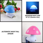 Energy-saving LED mushroom night light with an automatic sensor.