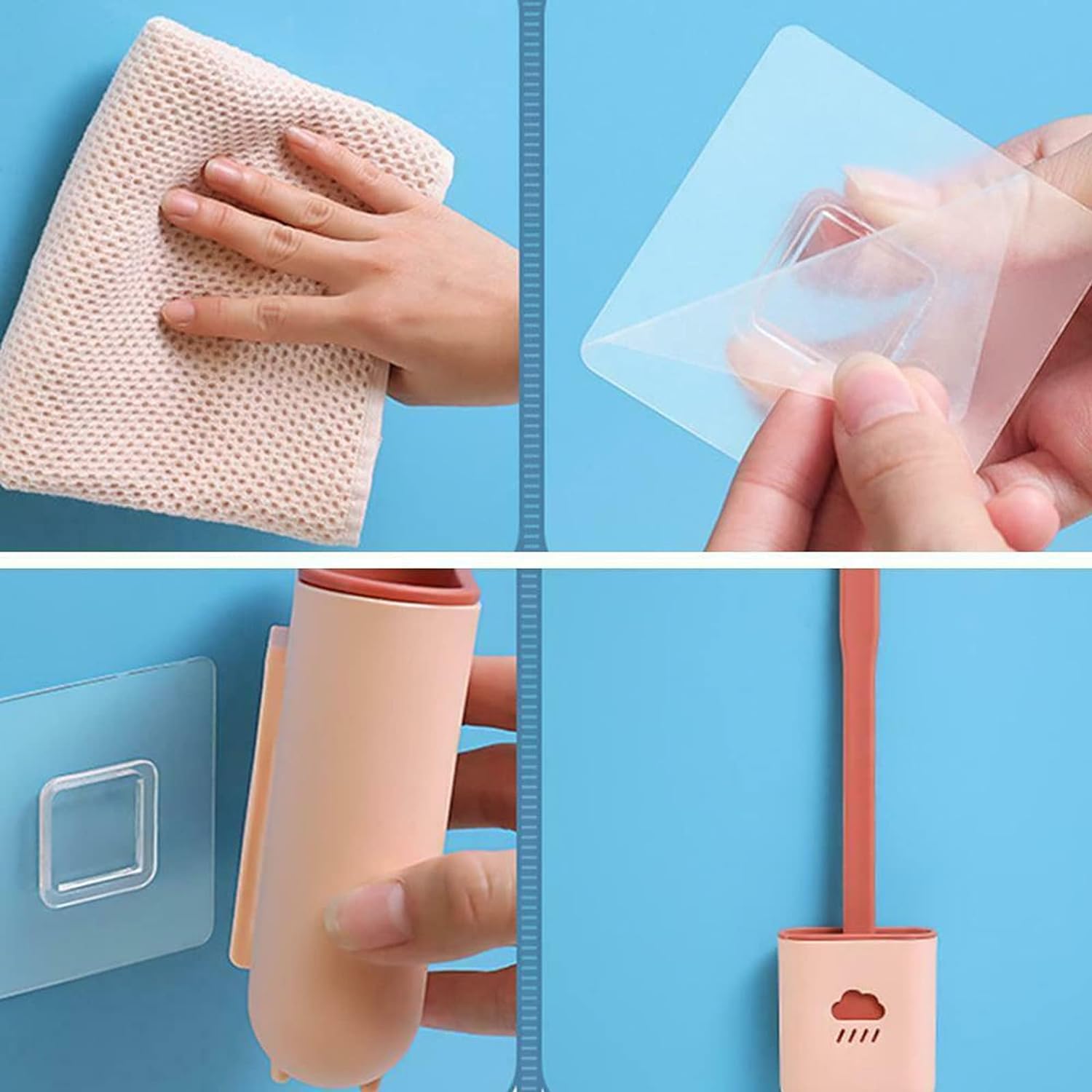 Ventilated quick-dry holder for the silicone toilet brush, preventing water build-up.