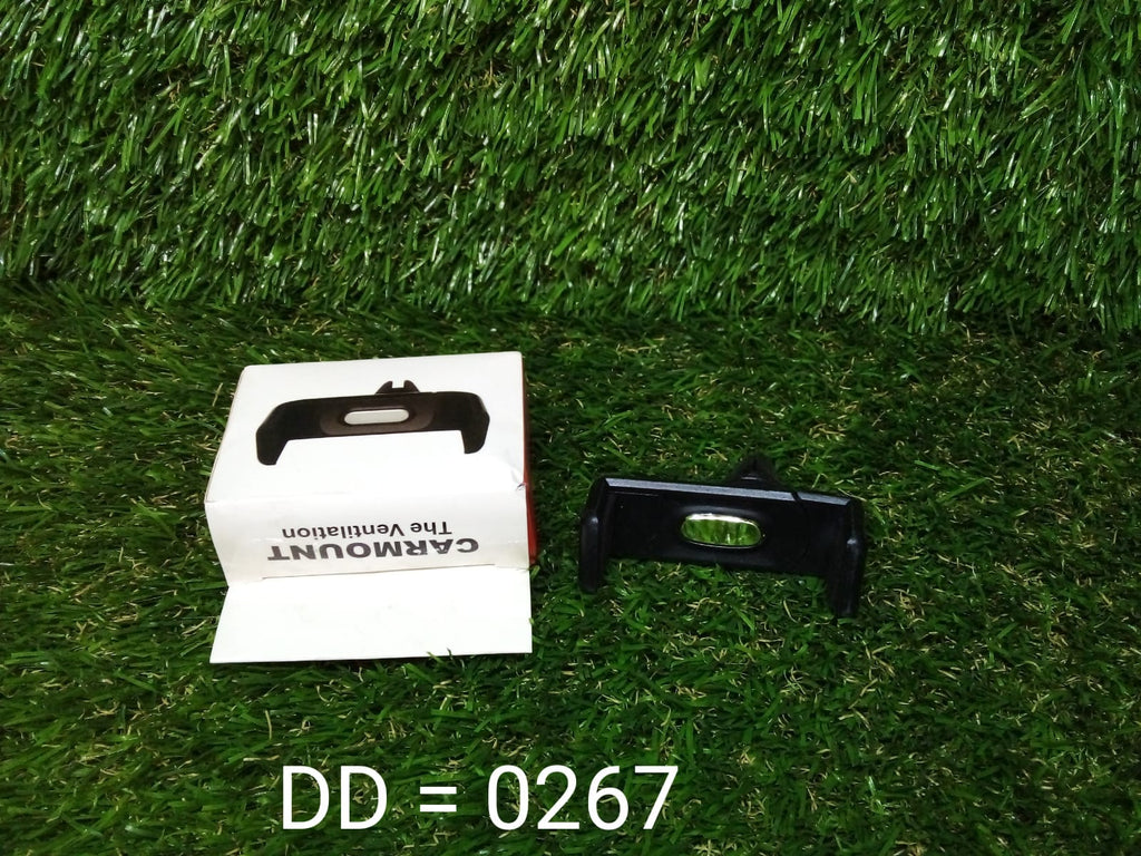 The Car Air Vent Mount used as a mobile stand on a flat surface with a card.