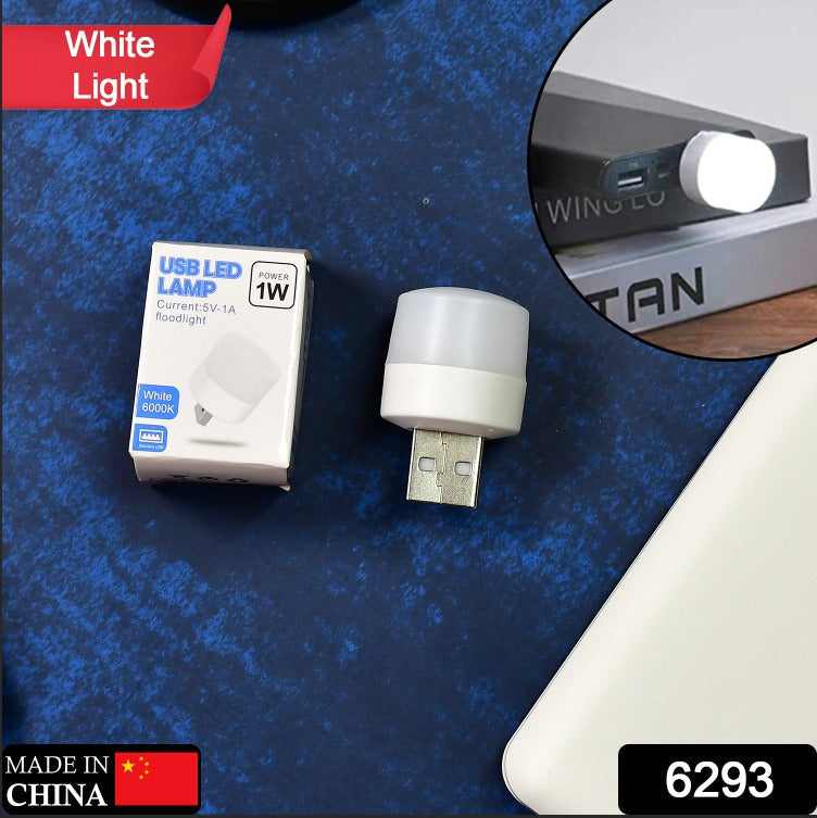 Close-up of the mini plug-in LED light, ready for a USB port connection.