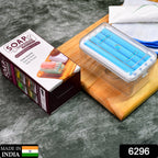 Compact portable soap dish with integrated roller for efficient use.