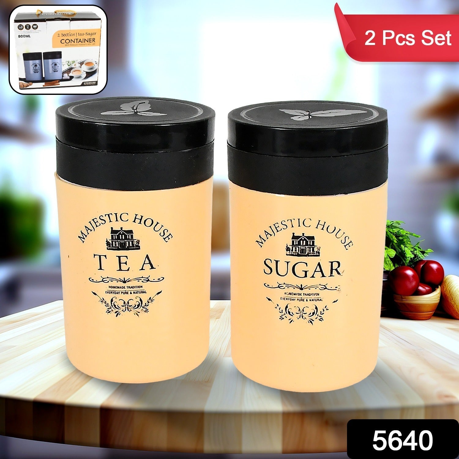 Damru shaped plastic containers for tea, coffee, and sugar storage