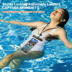 Pouch floating in pool for waterproof demonstration