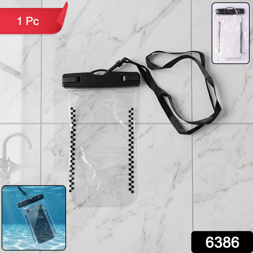 Waterproof mobile pouch with SKU label and sealed closure
