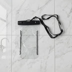 Studio shot demonstrating waterproof mobile pouch design