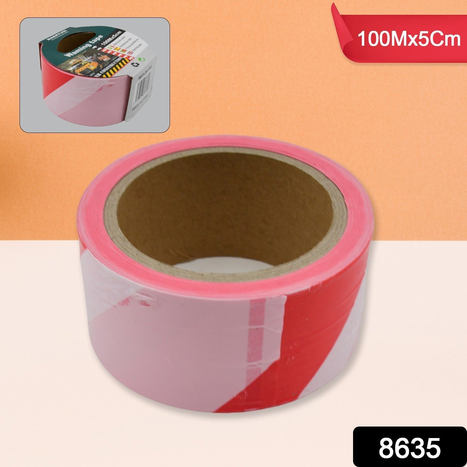 A roll of non-adhesive construction barrier tape for site demarcation.