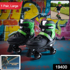 Fun kids quad skates with adjustable sizing and secure strap