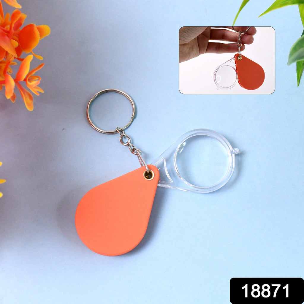 Compact folded mini folding magnifier showing protective cover