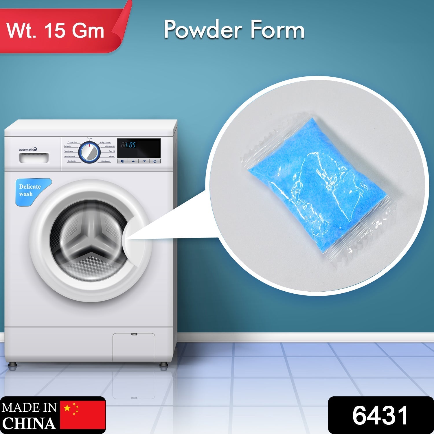 Stain remover powder ensuring optimal washing machine maintenance.