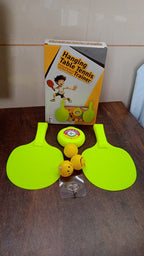The Dollovia portable table tennis kit components neatly arranged, highlighting its compact design.