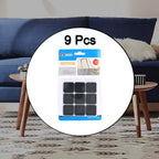Set of nine multi-shaped felt furniture protection pads