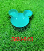 The divided Mickey-shaped plate, perfect for keeping different snacks separate.