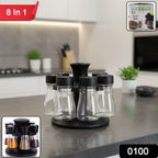 Rotating stand spice jar set with easy-access design