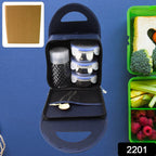 Open airtight lunch box containers showcasing healthy Indian meal prep.
