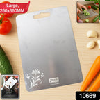 Durable stainless steel cutting board for kitchen food preparation