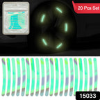 Reflective car wheel hub stickers providing a subtle glow on a vehicle.