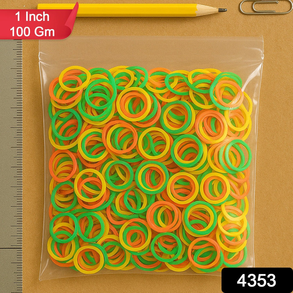 Close-up view of strong, flexible multicolor rubber bands for bundling.