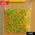 Close-up view of strong, flexible multicolor rubber bands for bundling.