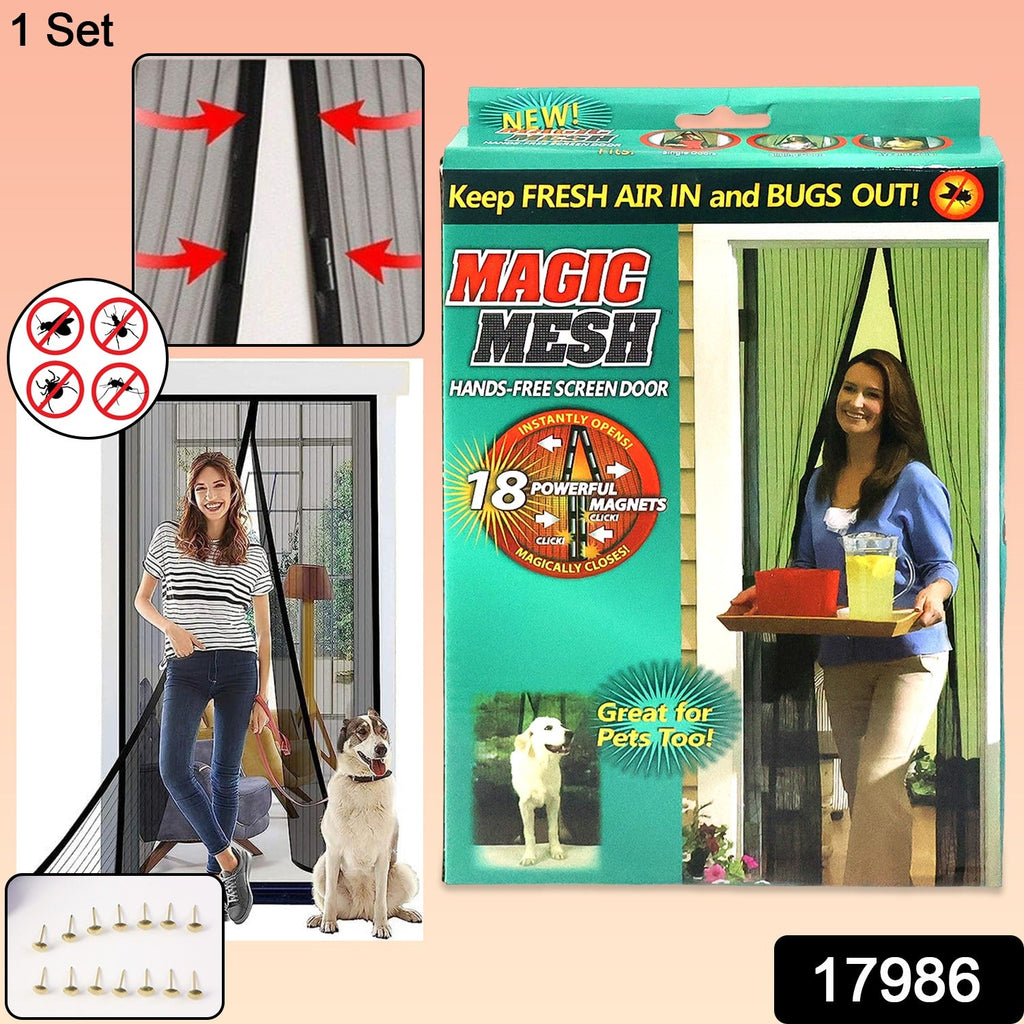 Magic Mesh screen door blocking insects and mosquitoes effectively