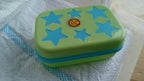 Close-up of the star-shaped self-design on the soap case holder.