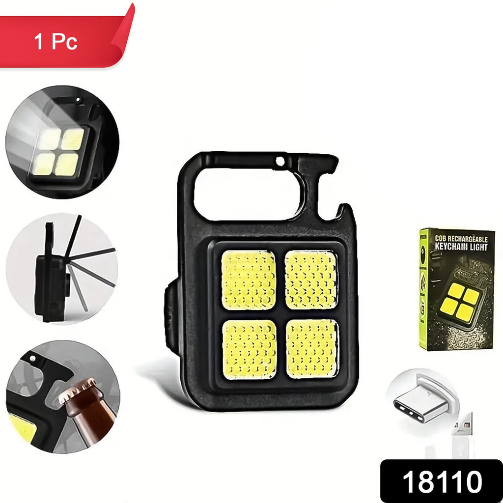Side view of the portable LED keychain light in use.