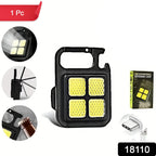 Side view of the portable LED keychain light in use.