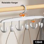 Close-up view of the sturdy hooks on the rotating tank top hanger.