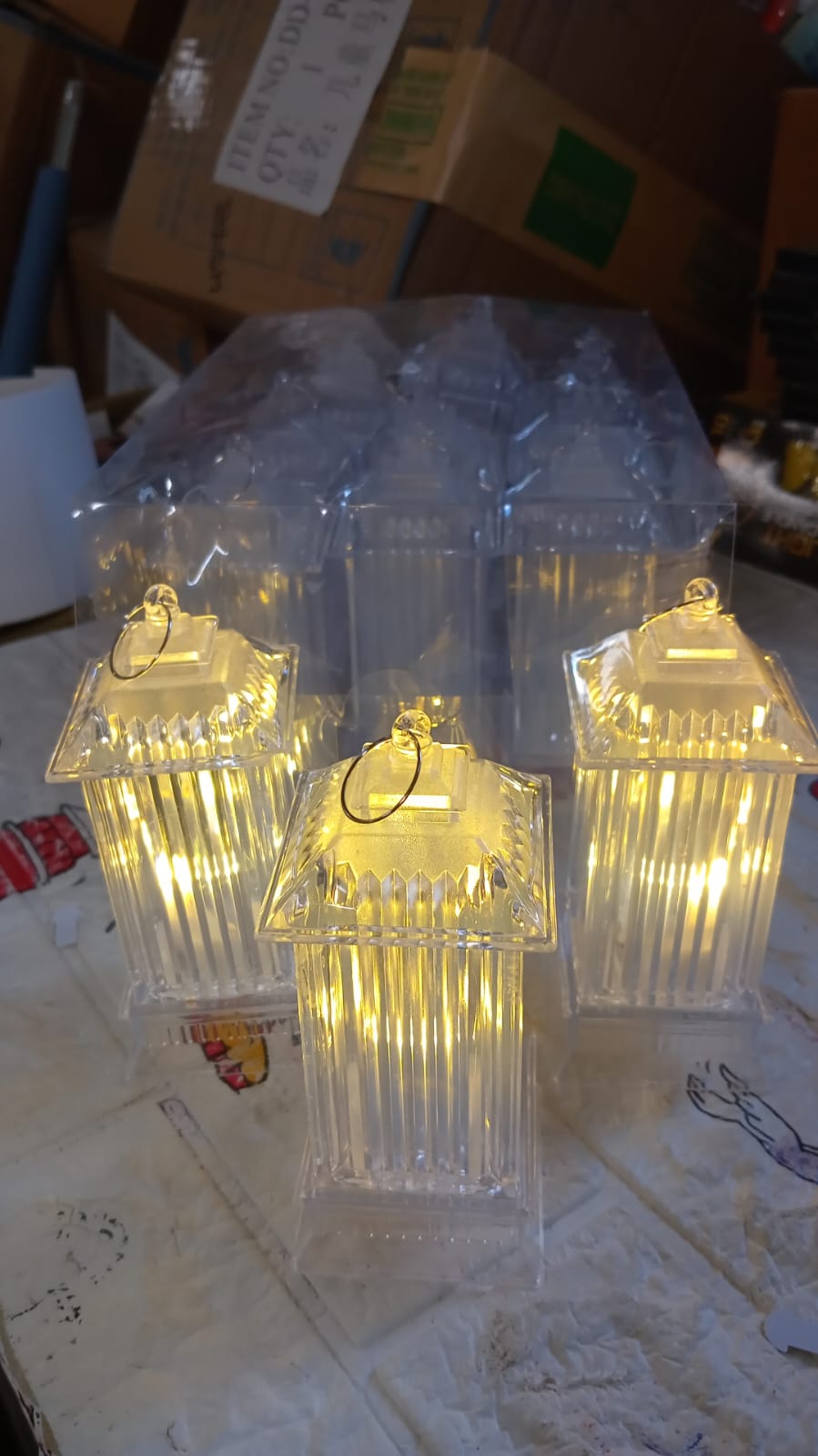 Crystal table lamp creating a cozy ambiance with its LED flickering candle light, ideal for bedrooms.