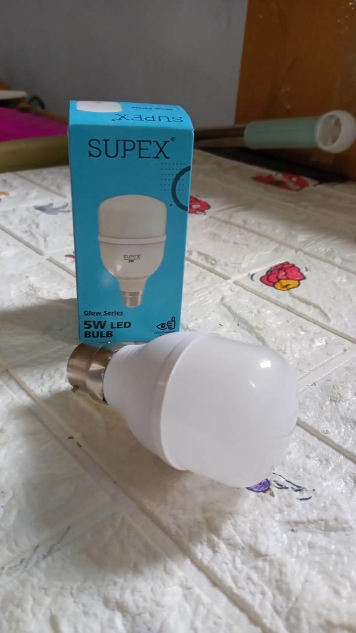A single 5W LED bulb, ready for installation and providing bright, cool white light.