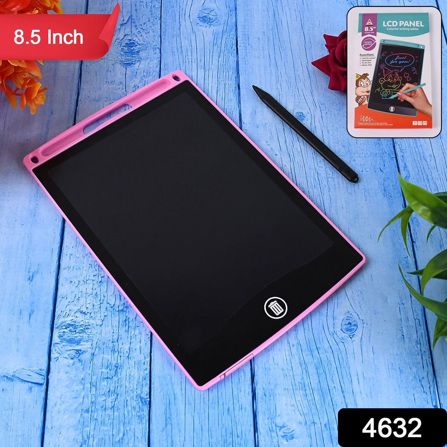 Kids using colorful portable LCD drawing and writing tablet
