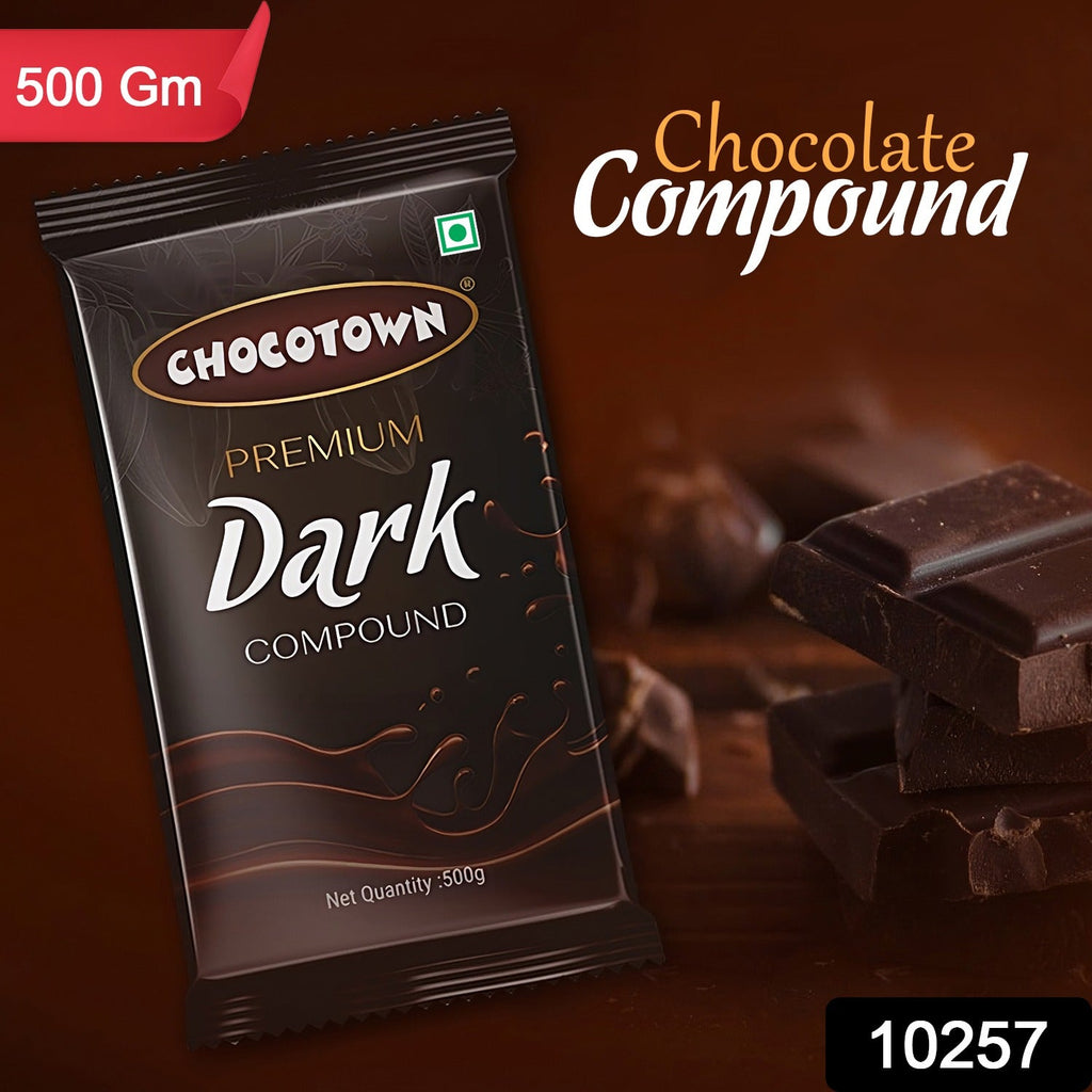 Chocotown Dark Chocolate Compound 500gm packaging.
