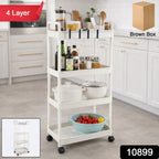 Multipurpose kitchen storage organizer trolley with smooth wheels