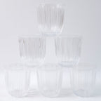 Premium transparent drinkware tumblers, set of six