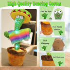 Rechargeable musical cactus toy featuring a light-up body for exciting playtime.