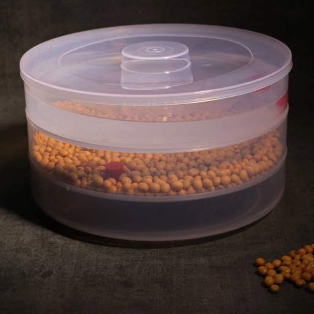 The Tidy Table 3 compartment sprout maker displayed with various sprouted grains for a healthy meal.
