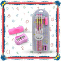 A 14-piece Kids Pencil Set featuring cute rabbit and bear designs with a sharpener and eraser.