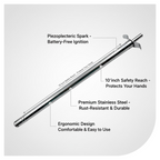Packaged stainless steel gas lighter with long spark