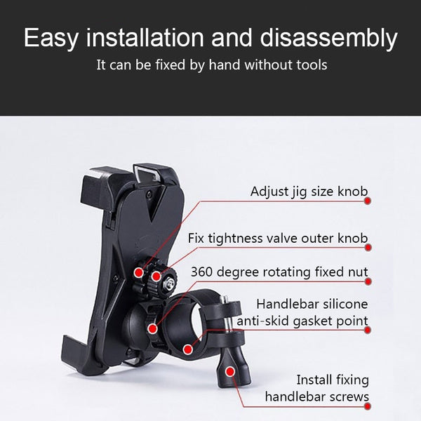 Durable bike phone mount designed for stable and secure mobile holding.