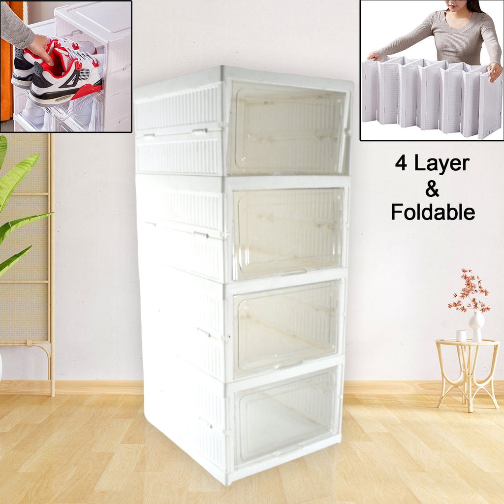 Organivo 4-layer stackable storage rack in a modern kitchen, neatly organizing produce.