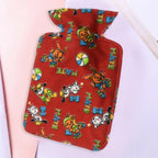 Small hot water bag for pain relief, demonstrating its flexibility for various body applications.