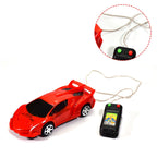 Side profile of the durable remote control racing car, ready for action.