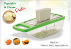 Versatile Quickslice cheese grater and vegetable slicer with multiple blades for food prep.