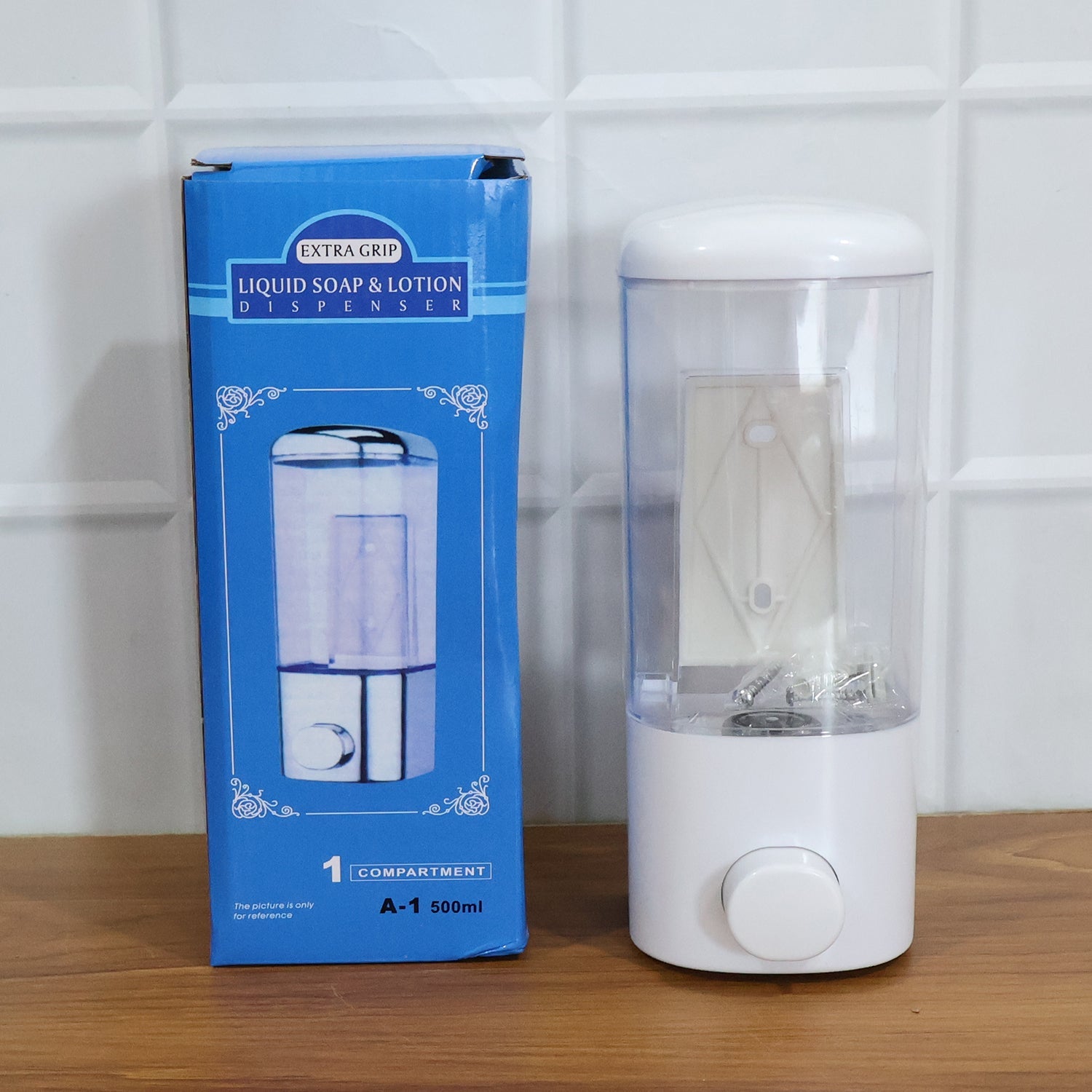 Wall mounted hand wash dispenser with transparent soap container