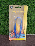 Person using a Plastic Tongue Cleaner for daily oral hygiene routine.