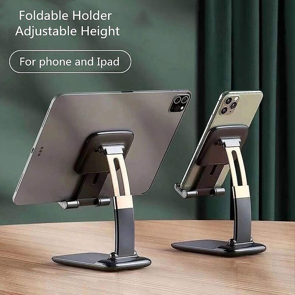 Adjustable foldable phone holder showcasing multiple viewing angles for comfort.