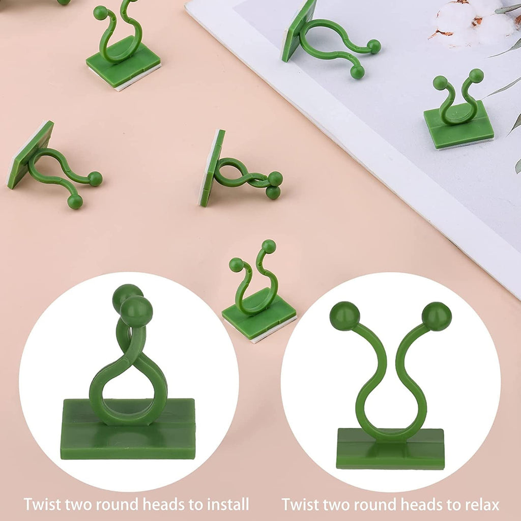 Set of 30 self-adhesive wall plant clips for securing climbing vines.