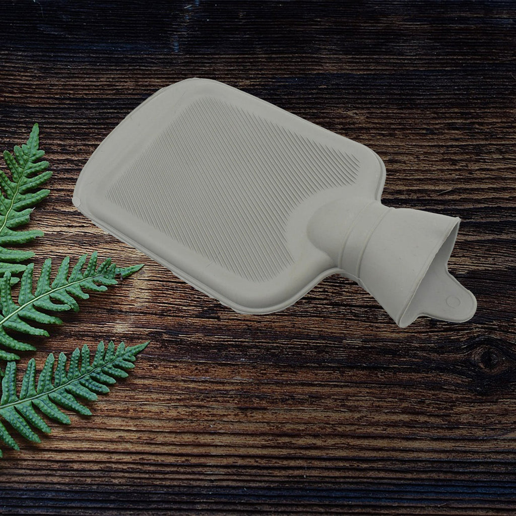 Side profile of the hot water bag, highlighting its sturdy build.